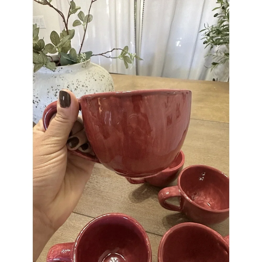 5- Pottery Barn Sausalito Terracotta Color Oversized Coffee/Tea‎  Cup 12oz